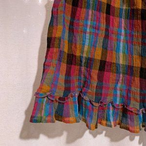 Jun & Ivy Colorful Boho Plaid Dress